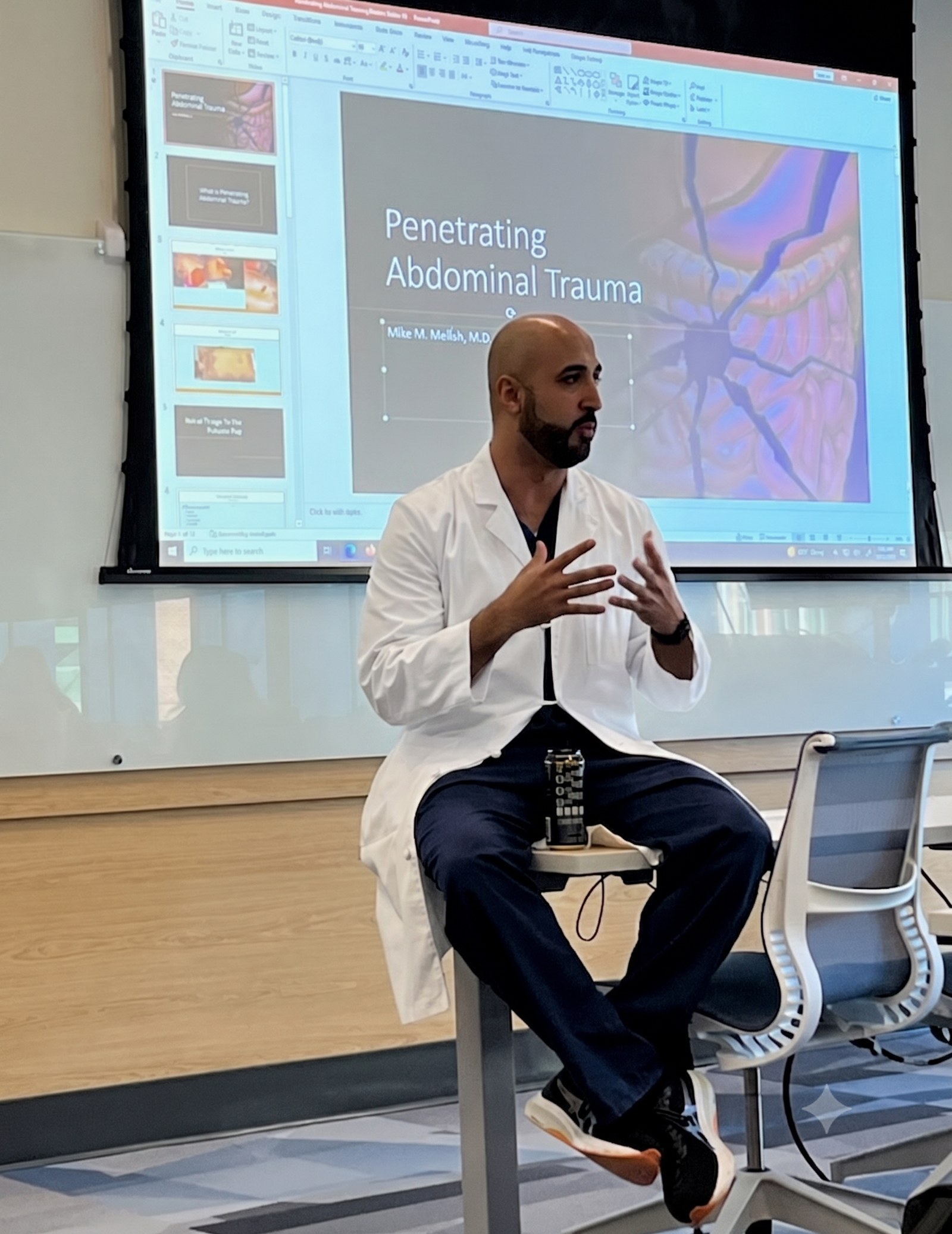 Dr. Mallah teaching trauma surgery